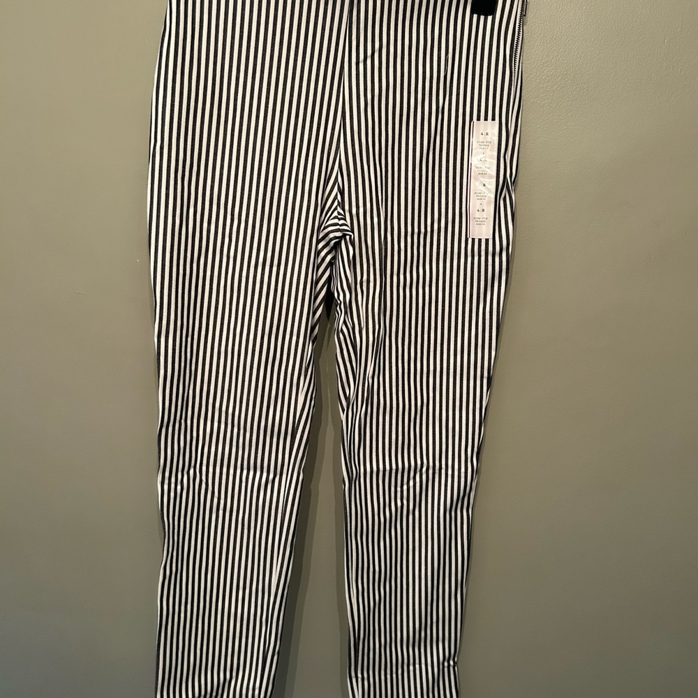 A New Day Black and White Striped Ankle Pants